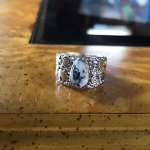 White Buffalo Turquoise Sterling Silver Ring